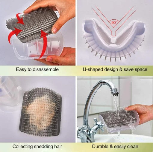 Self-cleaning slicker brushes