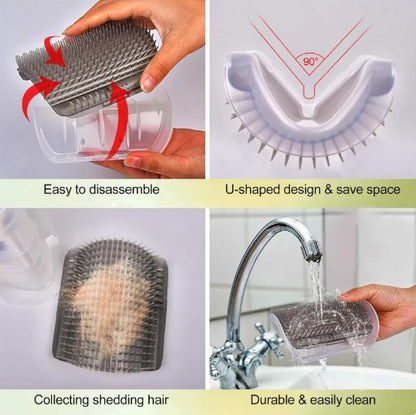 Self-cleaning slicker brushes