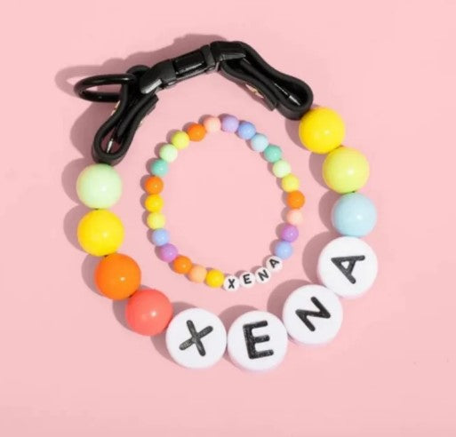 Size adjustable neklace style matching pet collar